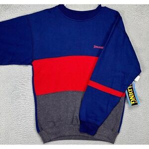 Spalding Sweater Mens Small VINTAGE Colorblock‎ Crew Neck Mens NEW
